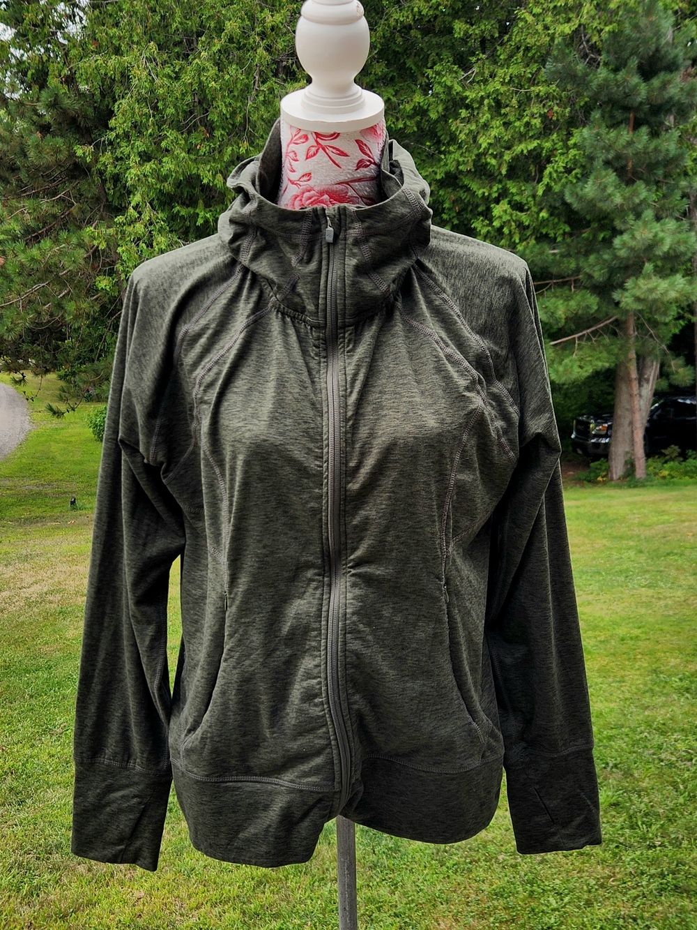 Eddie Bauer Dark Olive Zip-Up Jacket XL